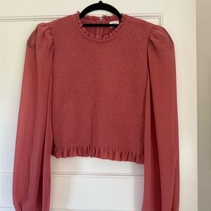 Wilfred Pink Smocked Ruffle Blouse